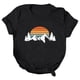 thumbnail image 4 of Gibobby Playera Manga Corta para Mujer Mujeres Casual Impresión Manga Corta Cuello Redondo Camiseta Suelta Blusa Tops(Negro,M), 4 of 5
