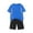Blue, variant on Toddler Boys Clothes Mesh Athletic Summer Short Sleeve T-Shirt and Shorts Kids Outfit Set