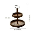 thumbnail image 3 of 2-Tier Wooden Serving Tray with Handle Cupcake Stand Dessert Fruit Snack Display Kitchen Countertop Party Centerpiece Rustic Design for Holiday Decor Brown Beige Options, 3 of 6