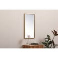 thumbnail image 3 of Metal frame rectangle mirror 14x28 inch in brass, 3 of 7