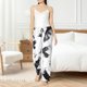 thumbnail image 4 of Balery Monochrome Flying Ravens Pantalones de pijama para mujer, pijamas ultraligeros, pantalones de estar por casa-X-Large, 4 of 6