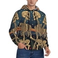 thumbnail image 2 of Naloa Romantic Skeletons Under Moon Men's Casual Hooded Collar Drawstring Hoodies Pullover Sweatshirts Casual Long Sleeve Shirts-3X-Large, 2 of 7