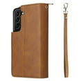 thumbnail image 6 of Feishell for Samsung Galaxy S22 Plus (6.6 inch) Wallet Case for Women Men,Premium PU Leather Magnetic Clasp Zipper 9 Card Slots Folio Flip Holder Shockproof Purse Phone Case with Wrist Strap,Brown, 6 of 8