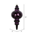 thumbnail image 2 of Vickerman 13" Plum Candy Finish Net Top Finial Ornament with Glitter Accents, 2 of 2