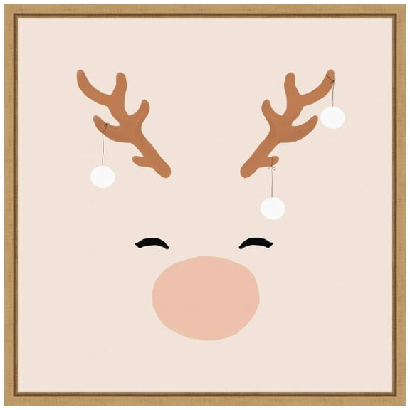 Amanti Art Deer and Baubles Framed Canvas Wall Art Print