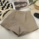 thumbnail image 3 of MEXZT Pantalones cortos elegantes de traje para mujer, moda coreana, pantalones cortos negros de pierna ancha, pantalones cortos blancos de cintura alta que combinan con todo para oficina de verano pa, 3 of 5