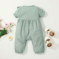 thumbnail image 5 of Sngxgn Baby Girls Ruffle Bodysuit Solid Long sleeved Onesie Casual Plain Blouse Romper(Green,90), 5 of 6