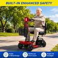 thumbnail image 6 of SACVON Mobility Scooters for Seniors with Thick Comfort Seat,USB Charging Port & Widened Front Guard,Powered Mobility Scooter for Adults,250W Motor,330 lbs Capacity,Red, 6 of 11