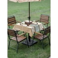 thumbnail image 5 of Outdoor Tablecloth with Umbrella Hole, Beige Sage Green Texas Star Retro Spillproof Waterproof Outdoor Table Cover, Vintage Stars Wooden Patio Tablecloths for Party/Garden/Picnic, Square 60"x60", 5 of 9