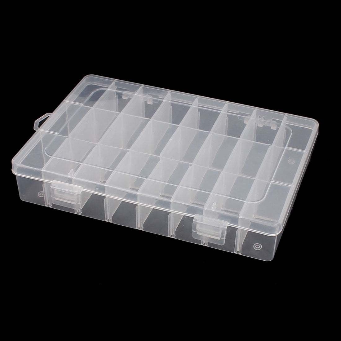 2PCS Clear Plastic Detachable 24 Slots Case Storage Components Box ...