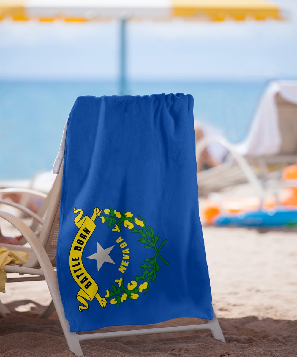 Nevada Flag Beach Towel, 30"x60" Beach Towel