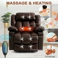 thumbnail image 4 of INGALIK Power Lift Recliner, Leather Electric Chair Recliners with Heating and Massage, Cup Holders, Storage, USB Charging (Brown), 4 of 14