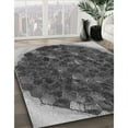 thumbnail image 3 of Ahgly Company Machine Washable Indoor Round Transitional Dark Gray Black Area Rugs, 4' Round, 3 of 7