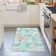 thumbnail image 3 of Entryway Rug 2'x3', Teal Red Coastal Kitchen Runner Rugs Non-Slip Carpet Mats, Nautical Seahorse Beach Coral Starfish Bedside Rugs Runners Washable Floor Carpet for Bathroom Laundry Room, 3 of 8