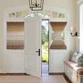 thumbnail image 2 of Brown Beige Door Curtains for Door Window, French Sidelight Front Back Door Curtains With Tieback, Farmhouse Vintage Gradient Wooden Grain Kitchen Rod Pocket Drapes Panel, 54"x40", 2 of 5