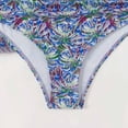 thumbnail image 6 of WREESH Women's 3-Piece Boho Floral Swimsuit Set , High-Waist Bikini & Kimono Cover-Up Quick-Dry Swimwear for Pool/Beach Blue, 6 of 9