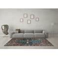 thumbnail image 3 of Ahgly Company Indoor Rectangle Medallion Light Blue Traditional Area Rugs, 3' x 5', 3 of 4