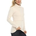 thumbnail image 4 of felwors Shirts for Women Cotton Turtleneck Breastfeeding Tees Long Sleeve Maternity Top Comfort Pregnancy Blouse 2025 Beige, S, 4 of 7
