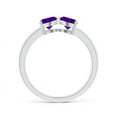 thumbnail image 2 of ANGARA Natural Two Stone Trillion Amethyst Bow Tie Ring in 14K White Gold for Women (Size-5mm) | February Birthstone, Birthday, Anniversary, Jewelry Gift for Women | Natural Amethyst Ring, 2 of 8