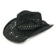 thumbnail image 1 of Sombrero de vaquero perforado hecho a mano para mujer/hombre, sombrero de vaquero de ala ancha para verano, playa, ajustable$Sombrero de paja vaquero clásico perforado estilo occidental, 1 of 5