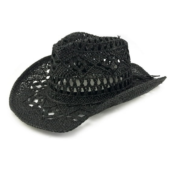 Women/Man hand made Pierced cowboy hat Cowboy Wide Brim Summer Beach Sun Hat , Adjustable