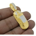 thumbnail image 2 of Men's 14k Yellow Gold Over Real Silver Simulated Diamond Sport Car Charm Pendent, 2 of 4
