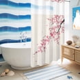 thumbnail image 5 of No Hook Shower Curtain, Cherry Blossoms Shower Curtains for Bathroom with See Through Top Window, Pink Flower Floral Spring Nature Country Waterproof & Washable Bath Curtain Stand Up Stall 36"x72", 5 of 9