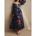thumbnail image 4 of Spring/Summer New Party Dress with Pleated Long Sleeves, Loose and Casual Women's Wear, 4 of 7