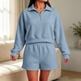 thumbnail image 6 of Womens Sweatsuits 2 Piece Set Oversized Sweatshirt For Women Crew Neck Sweatshirts Women Shorts And Sweatshirt Set For Women Lounge Set Athletic Sets For Women Cute SweatshirtsPullover Sweaters, 6 of 7