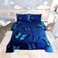 thumbnail image 2 of Manfei Dreamy Blue Butterfly Bedding King Comforter Set for Girls, Psychedelic Galaxy Down Comforter, Chic Animal Bedding Sets King with Comforter, Microfiber Room Decoration, 3 Pieces Reversible, 2 of 8