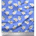 thumbnail image 1 of Toile de Coton Bleu Coeur & Imprimé Floral Rose par Yard 42 Pouces de Large, 1 of 6