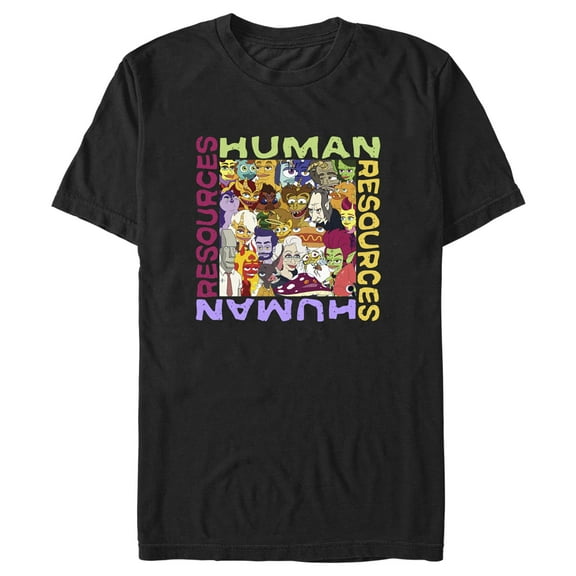 Men's Human Resources Favorite Monster Collage Graphic Tee Black Medium