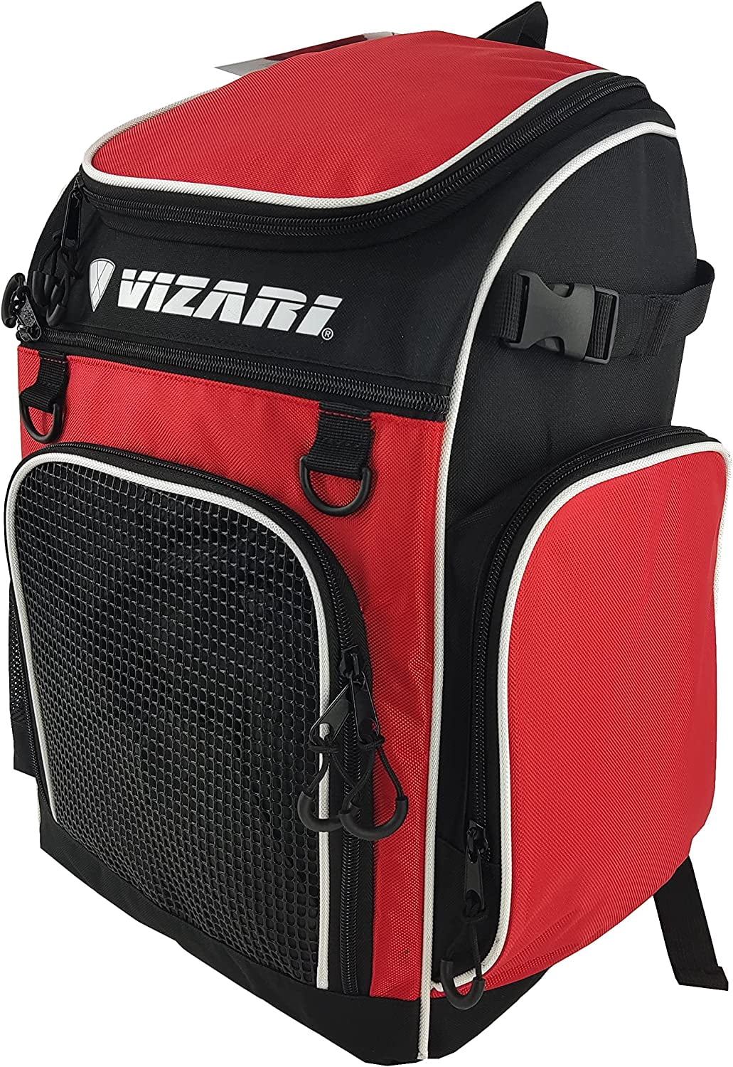 Vizari 'Cambria' Soccer Backpack | Versatile Multiple Sports Bag for Ultimate Convenience | For Kids and Adults - Red/White