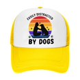 thumbnail image 3 of XIAOCHA Pet Graphic Trucker Hat for Women Breathable Outdoor Sun Guard Baseball Cap Casual Dad Hat,Yellow, 3 of 3