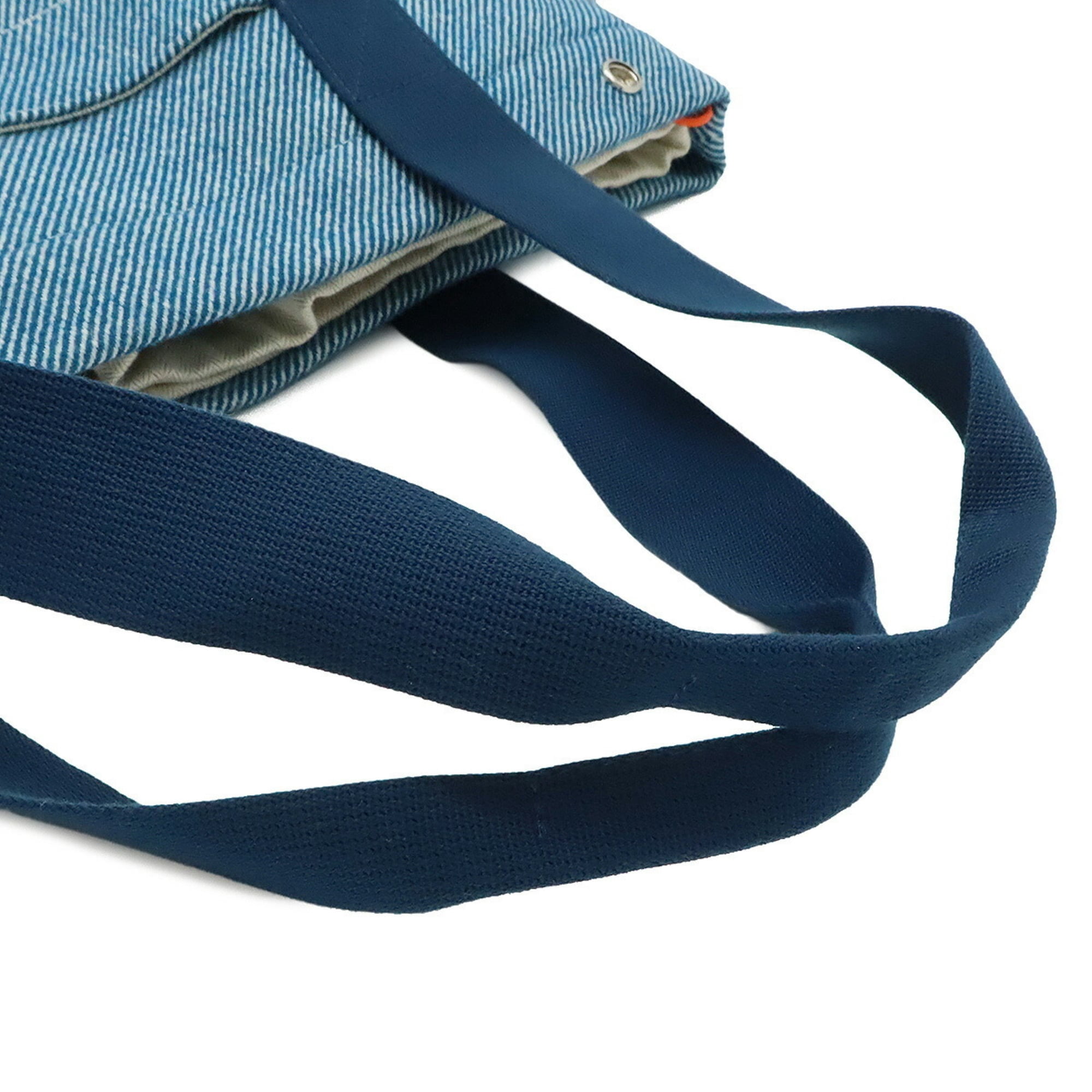 Pre-Owned HERMES Animonatte Diaper Bag Tote Shoulder Horse Wool Blue Pants (Diaper changing mat...