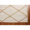 thumbnail image 4 of Indian Hand Woven Square Jute Rug Geometric White Living Area Floor Mat Dining Room Carpet 11x11 Feet, 4 of 5