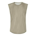 thumbnail image 5 of BRDFRL Sleeveless Shirts for Men Vintage Crew Neck Gym Tops Khaki M, 5 of 5