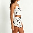 thumbnail image 6 of JIA JIA SHUANG Women Pajama Sets Heart Print Cami Top with Bow Tie Shorts Pjs 2 Piece Outfits Cute Fashion Sleepwear(Black,Small), 6 of 6