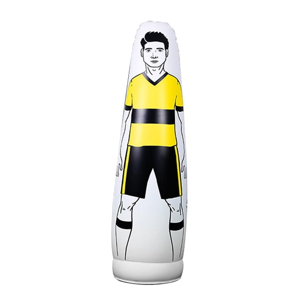 Saco de boxeo inflable para entrenamiento de fútbol, portátil, para pared, para regatear Amarillo