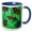 Blue/White, variant on 3drose, Multiple Colorful Butterflies with Green Grassy Background, 11oz Two-tone Red Mug
