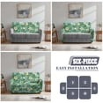 thumbnail image 5 of TSOVTHRID Monstera Leaf Plumeria Floral Print Loveseat Covers 6-Piece Stretch Furniture Protector Non Slip Couch Slipcover for Dogs Pets Loveseat Slipcover Stay in Place, 5 of 7