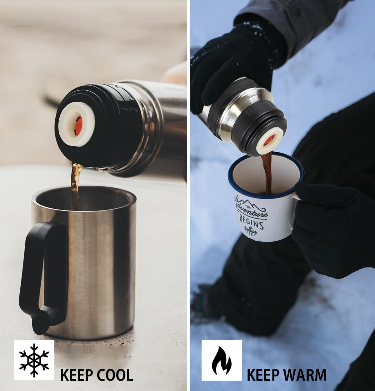 Koolatron 12V Stainless Steel Electric Flask (1L), Portable Heated Drink Flask for Car, Truck & Travel