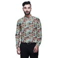 thumbnail image 1 of BESTMAN Mandarine Chemises Col Homme Coupe Régulière Imprimé Kurta Courte pour Homme, 1 of 6