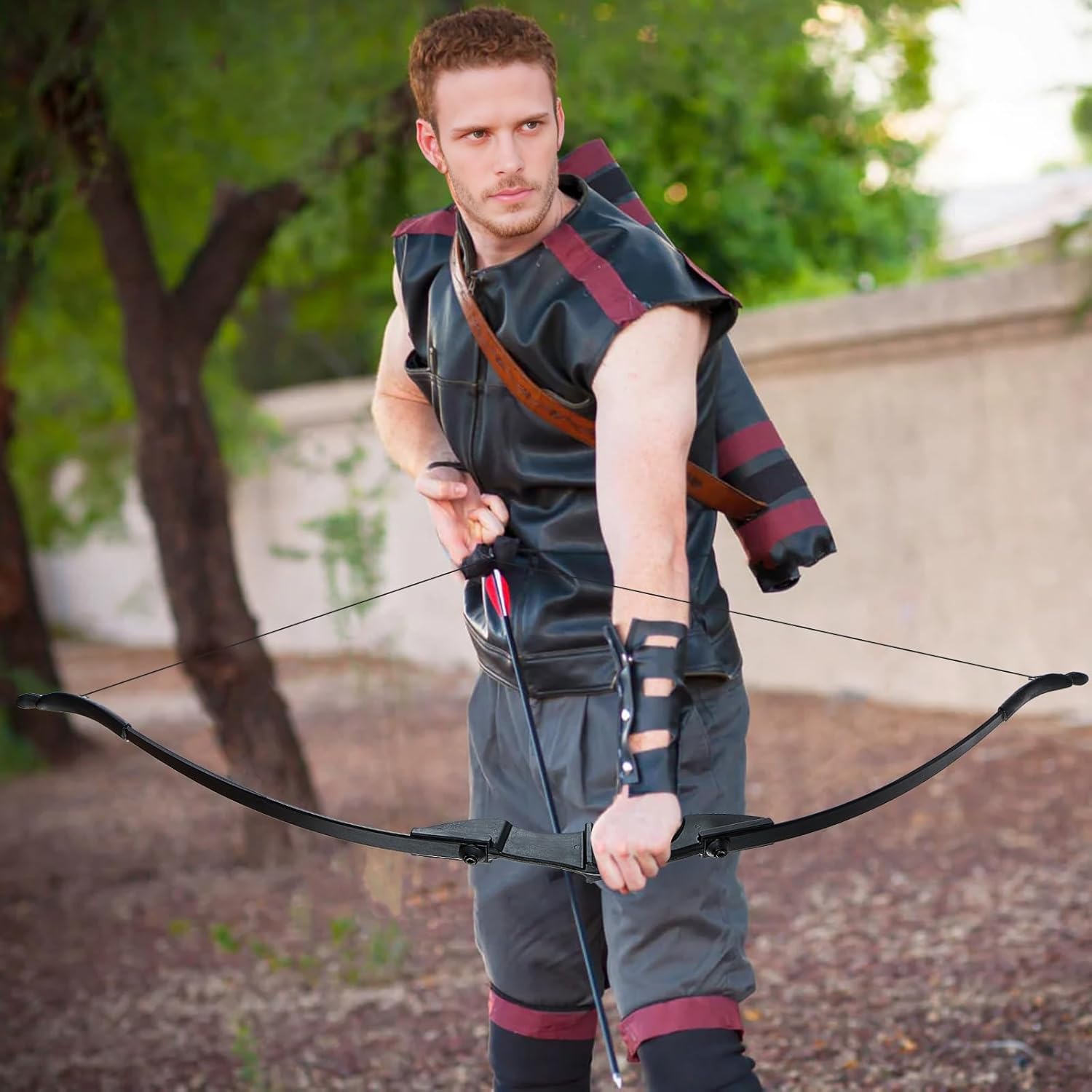 Piaoyu 40 LB Left-handed and Right-handed Backyard Outdoor Shooting Practice Recurve Bow and Arrow Set, Suitable for Adults, Beginners, and Teenagers