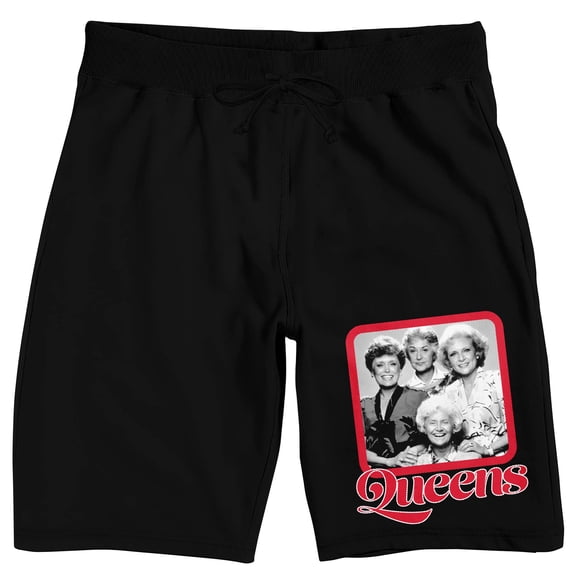 Golden Girls Queens Men's Black Graphic Sleep Shorts-Large