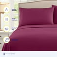 thumbnail image 3 of Sweet Home Collection King Sheet Sets, Classic 1800 Series Deep Pocket 4 Piece, Luxury Soft Microfiber Bed Sheet Sets, Berry, 3 of 5