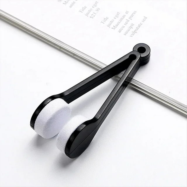 Cepillo para Gafas de Doble Cara, Limpiador de Gafas de Microfibra Suave, Cepillo de Limpieza para Gafas, Herramienta de Limpieza Azul