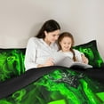 thumbnail image 5 of Castle Fairy Green Gamepads 3-Piece Full Size Comforter Sets for Teens,Gradient Lightsaber Bedding Comforter Set,Video Game Lightweight Bedding Sets,Super Cozy Room Decor, 5 of 8