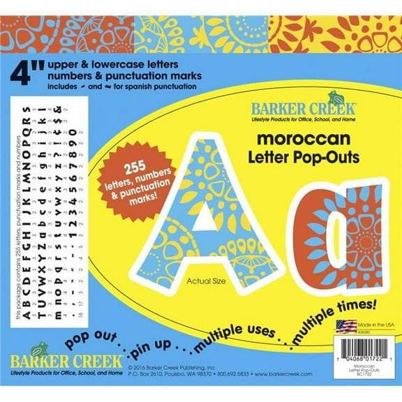 Barker Creek 4" Moroccan Letter Pop-Outs BC1722