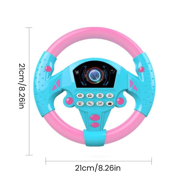 Volante Simulado Infantil Con Sonidos Y Luces | Juguete Interactivo De Conducción Para Niños | Regalo Educativo En Rosa